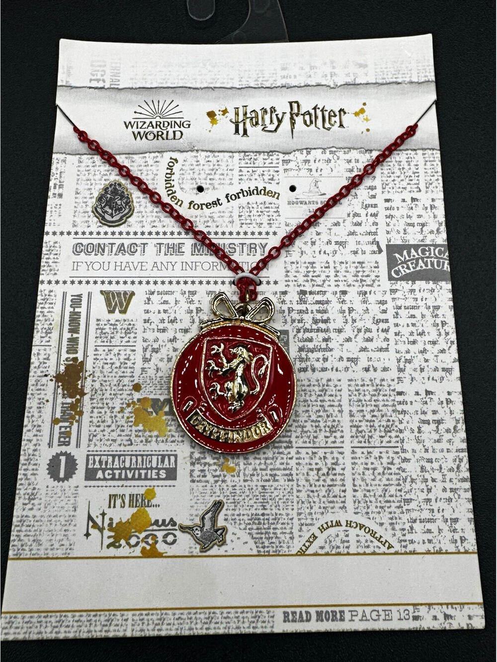 Wizarding World Harry Potter Gryffindor Red Pendant Necklace New